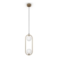 Maytoni MOD013PL-02BS1 - Lampadario a sospensione con filo RING 2xG9/25W/230V ottone