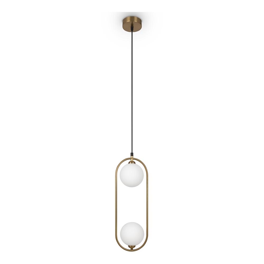 Maytoni MOD013PL-02BS1 - Lampadario a sospensione con filo RING 2xG9/25W/230V ottone