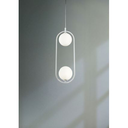 Maytoni MOD013PL-02W - Lampadario a sospensione con filo RING 2xG9/25W/230V bianco