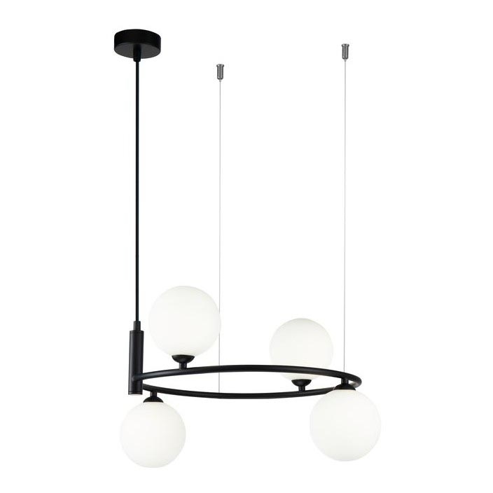 Maytoni MOD013PL-04B - Lampadario a sospensione con filo RING 4xG9/25W/230V nero