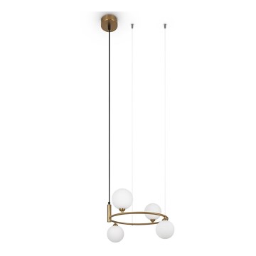 Maytoni MOD013PL-04BS1 - Lampadario a sospensione con filo RING 4xG9/25W/230V oro