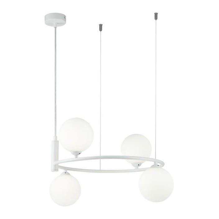 Maytoni MOD013PL-04W - Lampadario a sospensione con filo RING 4xG9/25W/230V bianco