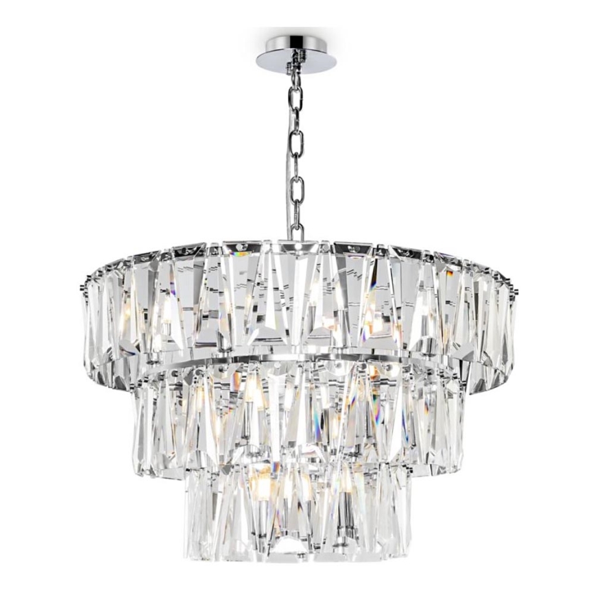 Maytoni MOD043PL-18CH - Lampadario a sospensione con catena PUNTES 18xE14/40W/230V cromo lucido