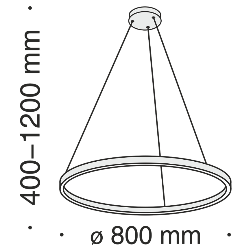 Maytoni MOD058PL-L42B3K - Lampadario LED a sospensione con filo RIM LED/51W/230V 3000K diametro 80 cm nero
