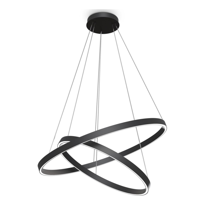 Maytoni MOD058PL-L74B3K - Lampadario LED a sospensione con filo RIM LED/88W/230V 3000K diametro 80 cm nero