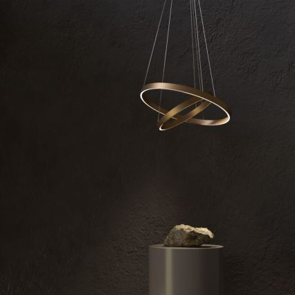 Maytoni MOD058PL-L74BS3K - Lampadario LED a sospensione con filo RIM LED/88W/230V 3000K diametro 80 cm oro