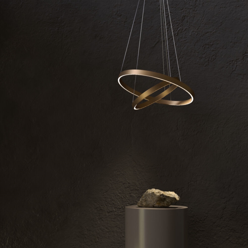 Maytoni MOD058PL-L74BS3K - Lampadario LED a sospensione con filo RIM LED/88W/230V 3000K diametro 80 cm oro