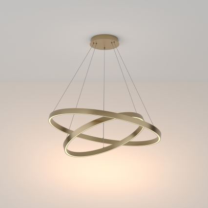 Maytoni MOD058PL-L74BS3K - Lampadario LED a sospensione con filo RIM LED/88W/230V 3000K diametro 80 cm oro
