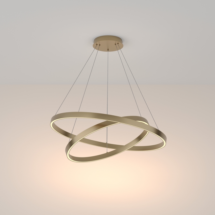 Maytoni MOD058PL-L74BS3K - Lampadario LED a sospensione con filo RIM LED/88W/230V 3000K diametro 80 cm oro