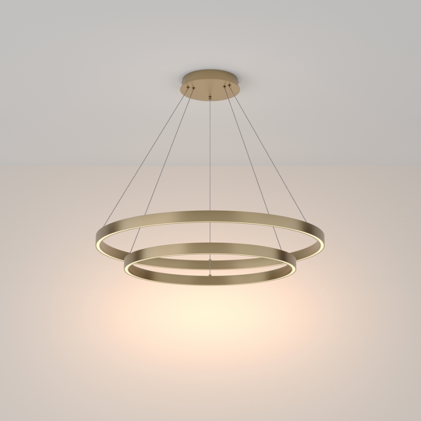 Maytoni MOD058PL-L74BS3K - Lampadario LED a sospensione con filo RIM LED/88W/230V 3000K diametro 80 cm oro