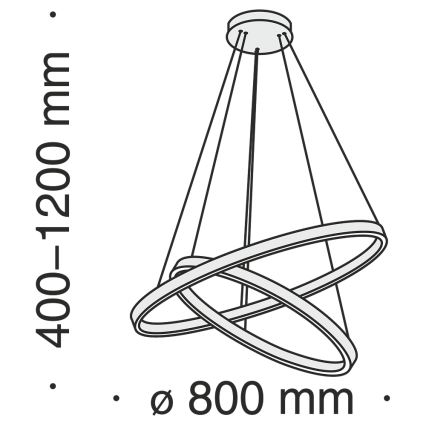 Maytoni MOD058PL-L74BS3K - Lampadario LED a sospensione con filo RIM LED/88W/230V 3000K diametro 80 cm oro