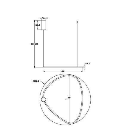 Maytoni MOD072PL-L36BSK1 - Lampadario LED a sospensione con filo GLINT LED/36W/230V oro