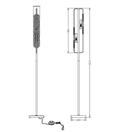 Maytoni MOD099FL-02G - Lampada con piedistallo MARMO 2xG9/40W/230V