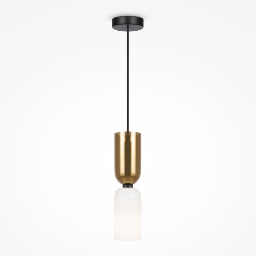 Maytoni MOD177PL-01G - Lampadario a sospensione con filo MEMORY 1xE14/40W/230V oro/bianco