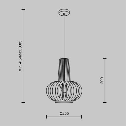 Maytoni MOD193PL-01W - Lampadario a sospensione con filo ROOTS 1xE27/40W/230V diametro 22,5 cm beige