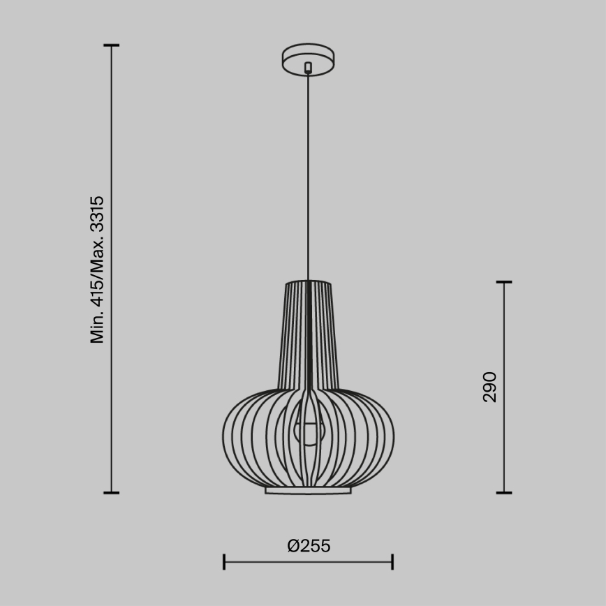 Maytoni MOD193PL-01W - Lampadario a sospensione con filo ROOTS 1xE27/40W/230V diametro 22,5 cm beige