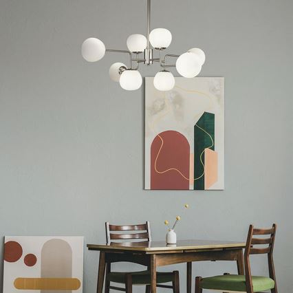 Maytoni MOD221-PL-08-N - Lampadario a sospensione con supporto rigido ERICH 8xE14/40W/230V cromo opaco
