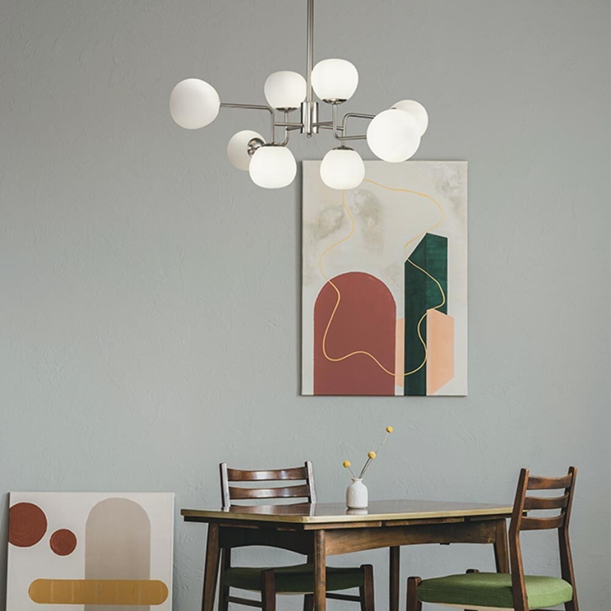 Maytoni MOD221-PL-08-N - Lampadario a sospensione con supporto rigido ERICH 8xE14/40W/230V cromo opaco