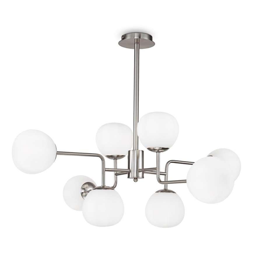 Maytoni MOD221-PL-08-N - Lampadario a sospensione con supporto rigido ERICH 8xE14/40W/230V cromo opaco