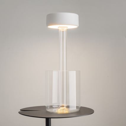 Maytoni MOD229TL-L3W3K1 - Lampada da tavolo portatile ricaricabile dimmerabile LED/3W/5V 2200-4000K 2000 mAh bianco/trasparente