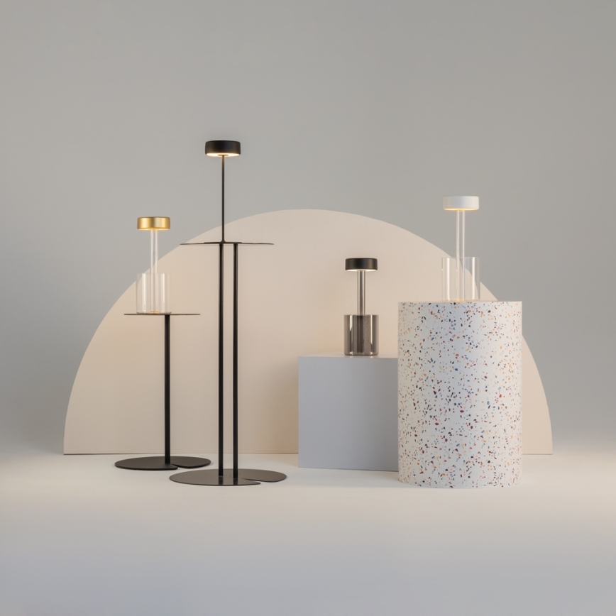 Maytoni MOD229TL-L3W3K1 - Lampada da tavolo portatile ricaricabile dimmerabile LED/3W/5V 2200-4000K 2000 mAh bianco/trasparente