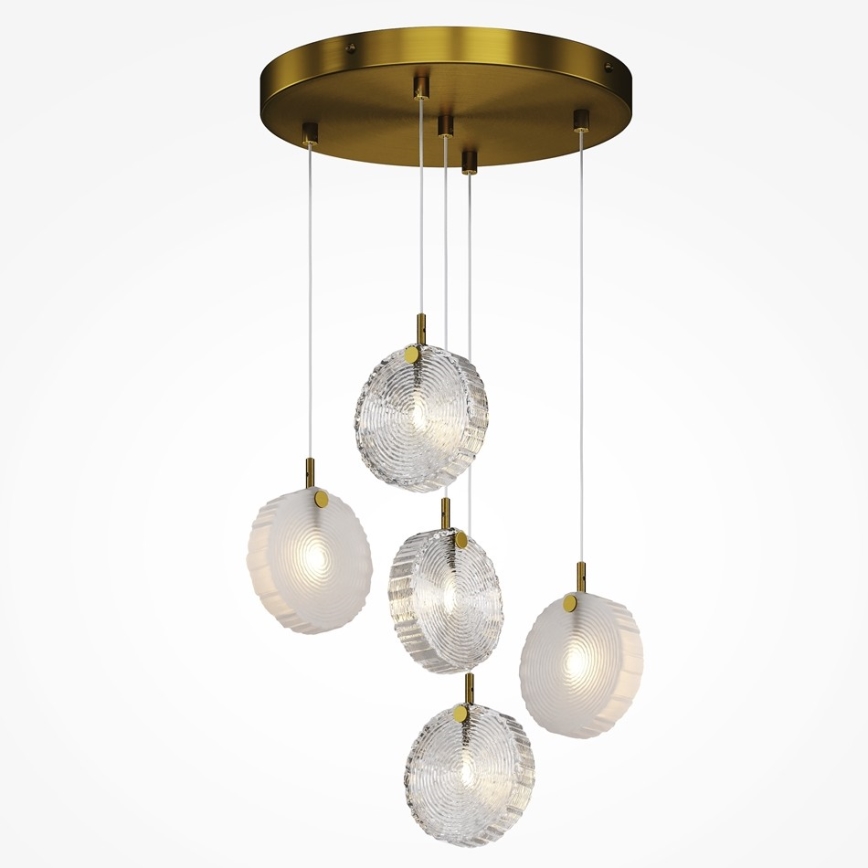 Maytoni MOD254PL-05BS - Lampadario a sospensione con filo FROZEN 5xG4/28W/230V ottone