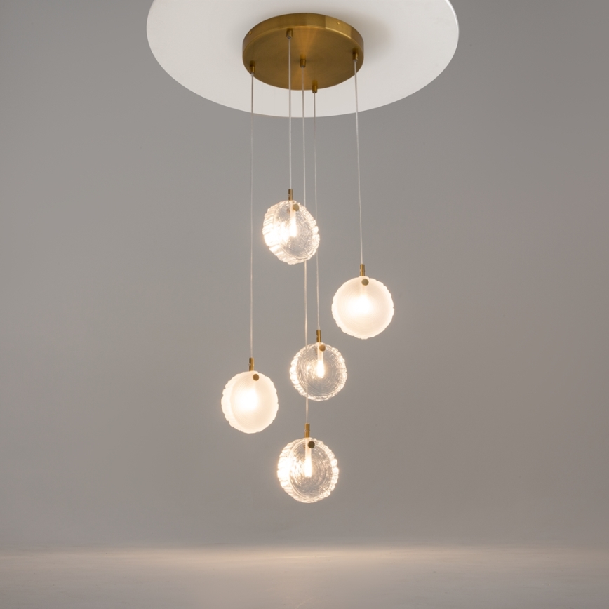 Maytoni MOD254PL-05BS - Lampadario a sospensione con filo FROZEN 5xG4/28W/230V ottone