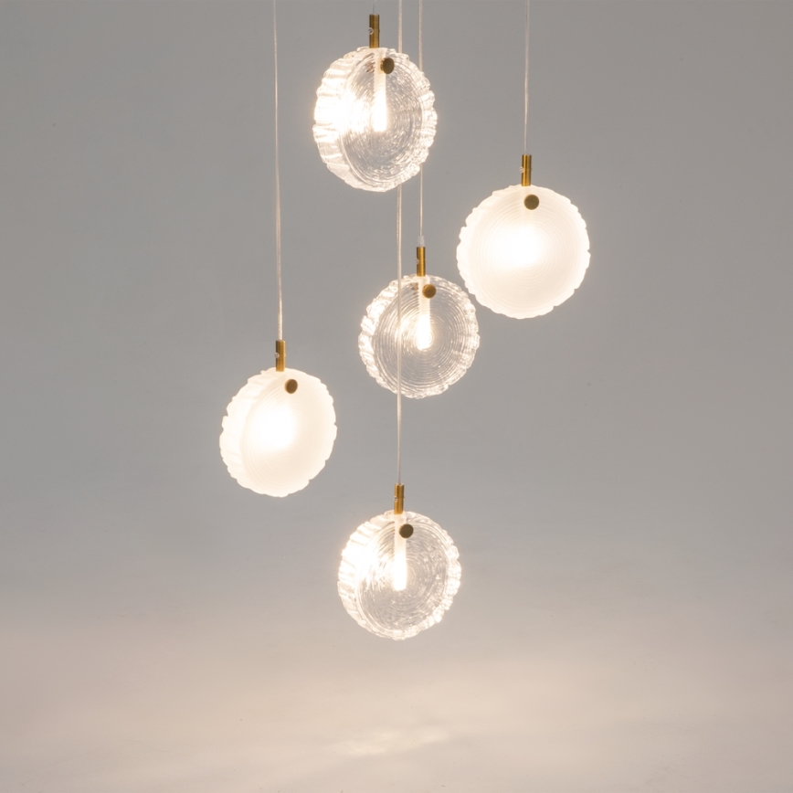 Maytoni MOD254PL-05BS - Lampadario a sospensione con filo FROZEN 5xG4/28W/230V ottone