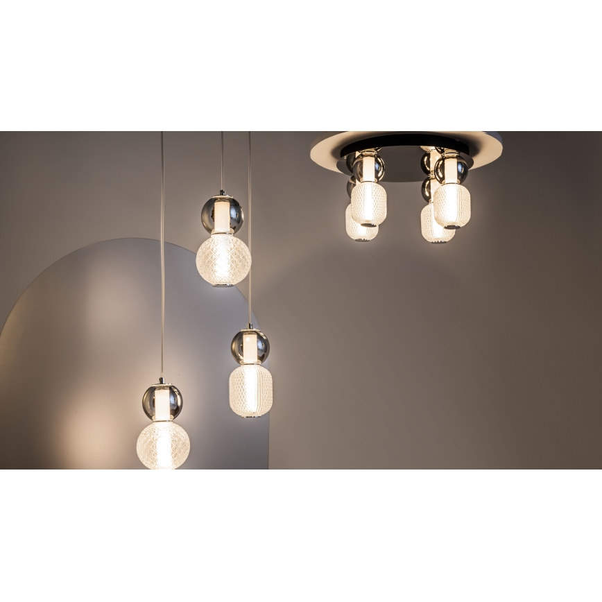 Maytoni MOD273CL-L60CH3K - Plafoniera LED DROP 4xLED/15W/230V diametro 43 cm cromo lucido