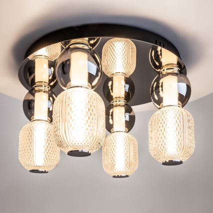 Maytoni MOD273CL-L60CH3K - Plafoniera LED DROP 4xLED/15W/230V diametro 43 cm cromo lucido
