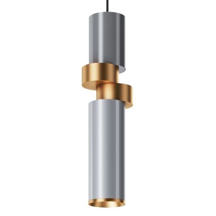 Maytoni MOD303PL-01CFL2 - Lampadario a sospensione con filo PALETTE 1xGU10/40W/230V grigio/oro