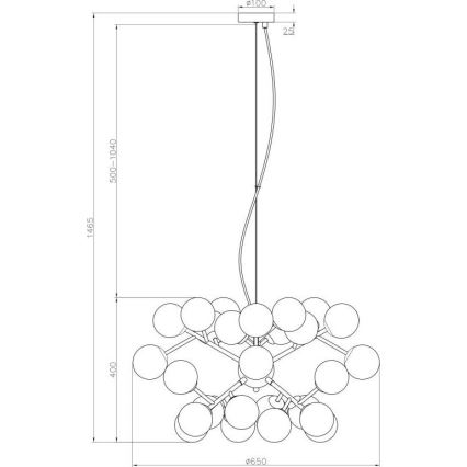 Maytoni MOD545PL-24B - Lampadario a sospensione con filo DALLAS 24xG9/28W/230V nero