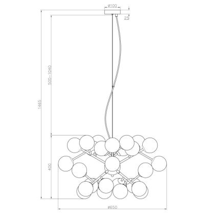 Maytoni MOD545PL-24BS - Lampadario a sospensione con filo DALLAS 24xG9/28W/230V oro