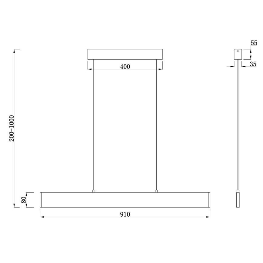 Maytoni P010PL-L23B4K - Lampadario LED a sospensione con filo STEP LED/23W/230V 4000K 91 cm nero