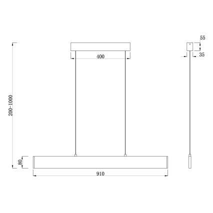 Maytoni P010PL-L23G3K - Lampadario LED a sospensione con filo STEP LED/23W/230V 3000K 91 cm oro
