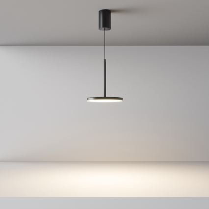 Maytoni P076PL-L12W3K-B - Lampadario LED a sospensione con filo PLATO LED/12W/230V 3000K nero