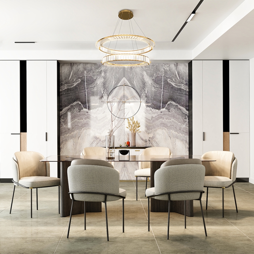 Maytoni P097PL-L90G4K - Lampadario LED sospeso a cavo KRONE LED/90W/230V CRI 90 Ø 102 cm dorato