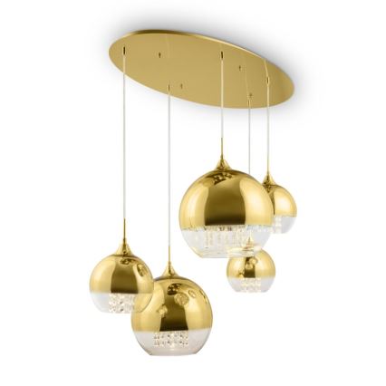 Maytoni P140-PL-170-5-G - Lampadario a sospensione con filo FERMI 5xE27/60W/230V oro