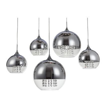 Maytoni P140-PL-170-5-N - Lampadario a sospensione con filo FERMI 5xE27/60W/230V cromo lucido