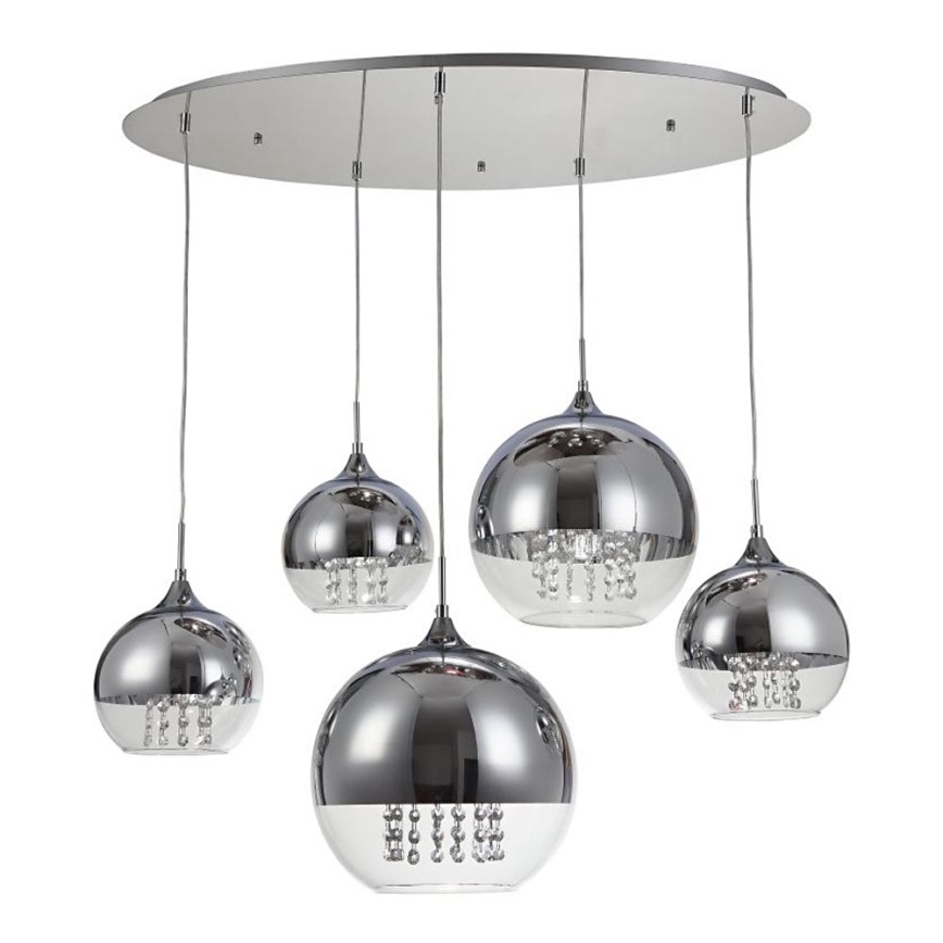 Maytoni P140-PL-170-5-N - Lampadario a sospensione con filo FERMI 5xE27/60W/230V cromo lucido