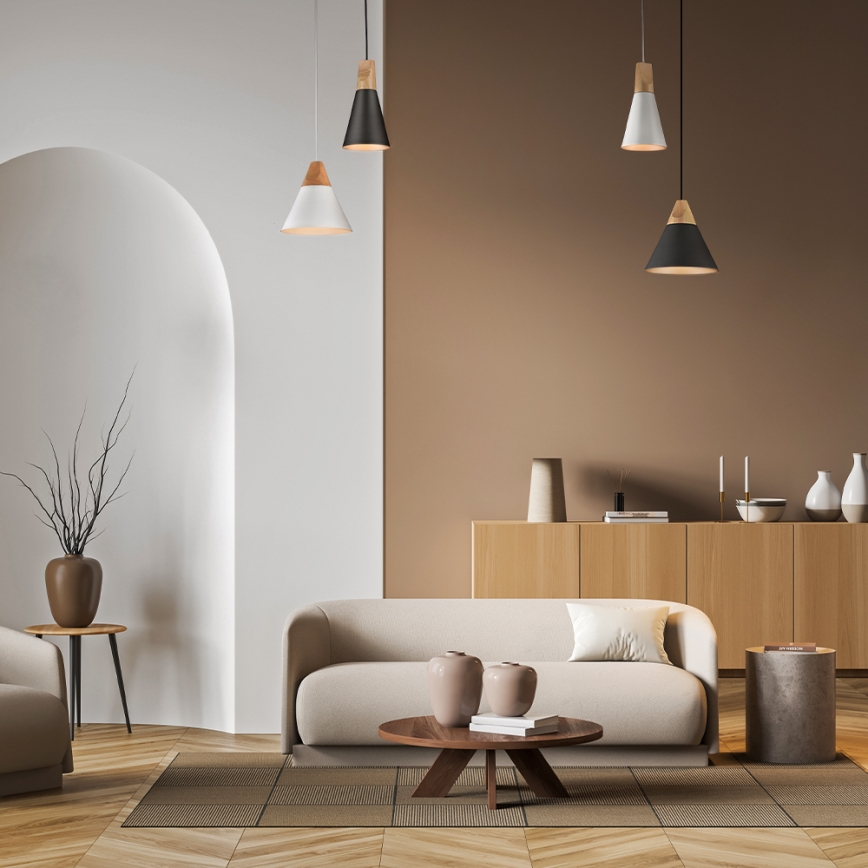 Maytoni P359-PL-220-C - Lampadario a sospensione con filo BICONES 1xE27/60W/230V diametro 22 cm grigio/beige