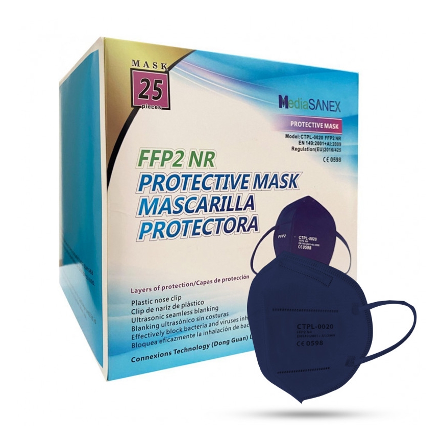 Media Sanex Mascherina FFP2 NR / KN95 Blu scuro 100pz