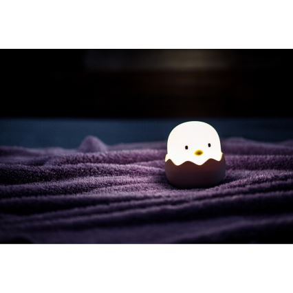 MegaLight - Lampada ricaricabile per bambini a LED RGB dimmerabile con touch EGGY EGG LED/5V
