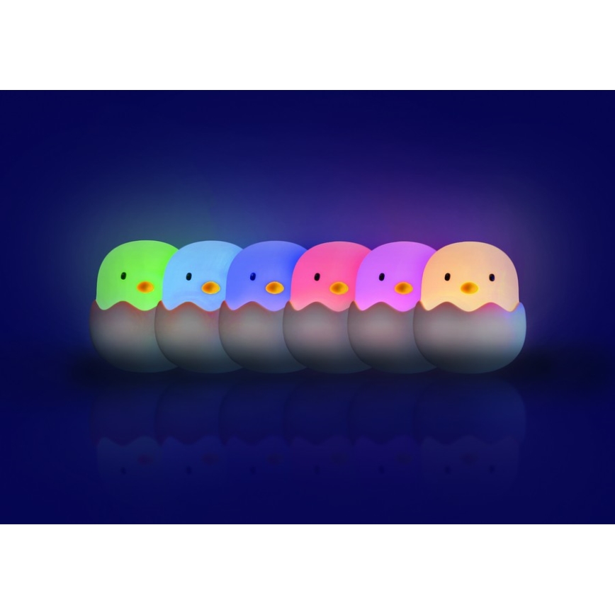 MegaLight - Lampada ricaricabile per bambini a LED RGB dimmerabile con touch EGGY EGG LED/5V