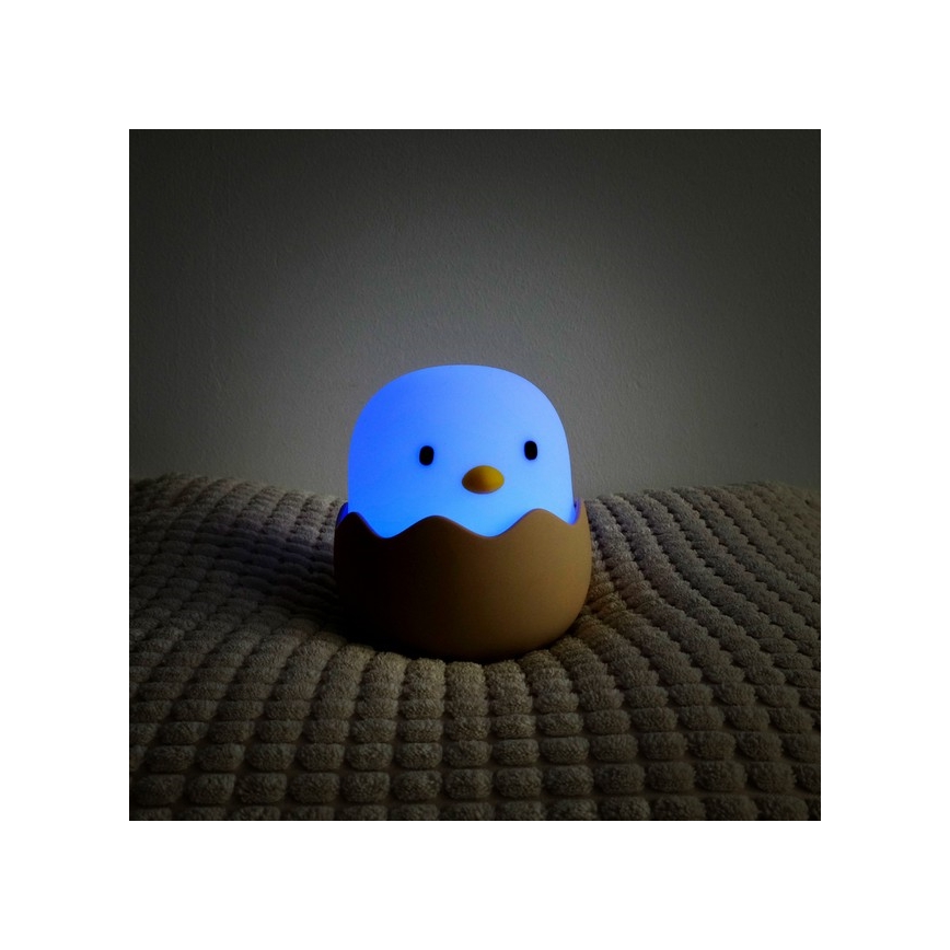MegaLight - Lampada ricaricabile per bambini a LED RGB dimmerabile con touch EGGY EGG LED/5V