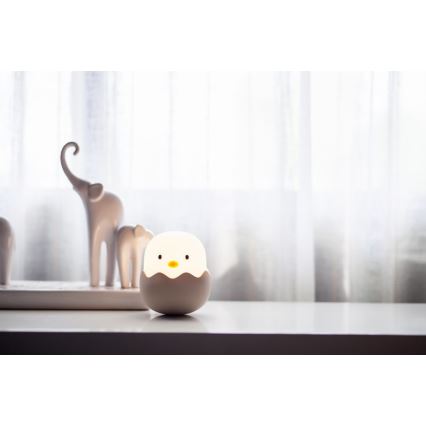 MegaLight - Lampada ricaricabile per bambini a LED RGB dimmerabile con touch EGGY EGG LED/5V