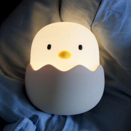 MegaLight - Lampada ricaricabile per bambini a LED RGB dimmerabile con touch EGGY EGG LED/5V
