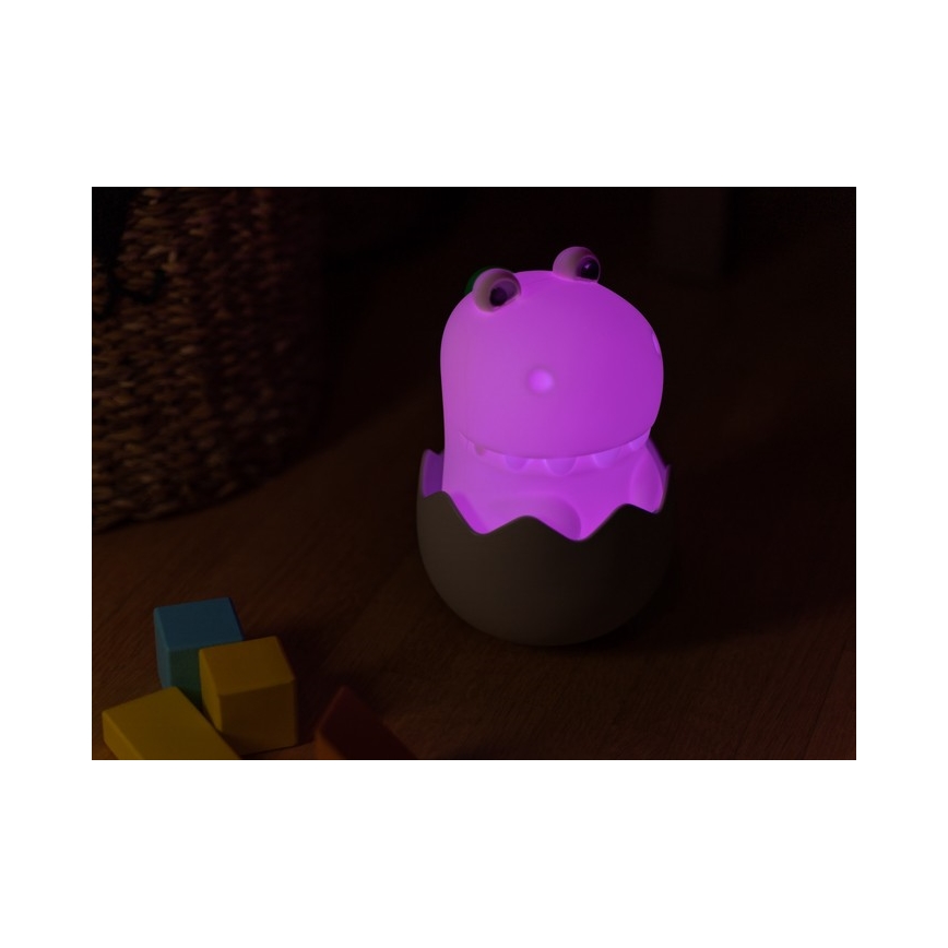 MegaLight - Lampada touch per bambini a LED RGB dimmerabile e ricaricabile DIGGY DINO LED/5V