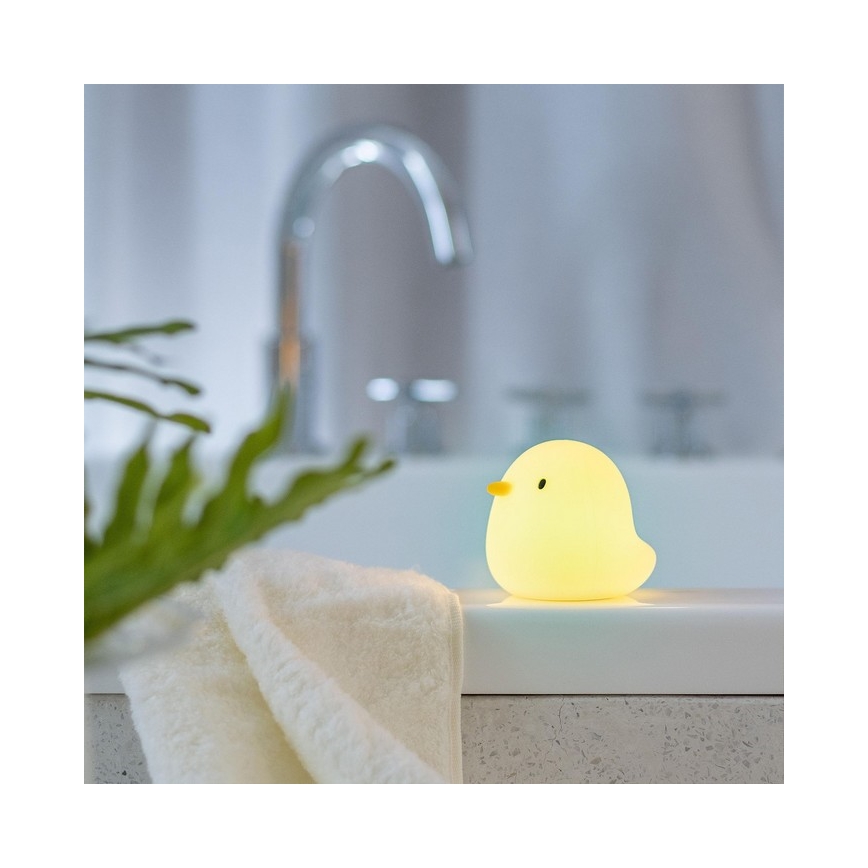 MegaLight - LED RGB Ricaricabile per bambini touch lampada per vasca da bagno SWIMMY DUCK LED/5V IP67