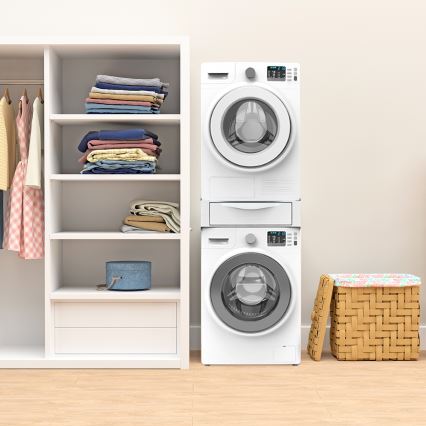 Meliconi 656112 - Base per lavatrice e asciugatrice con cassetto estraibile da 28 l, bianca